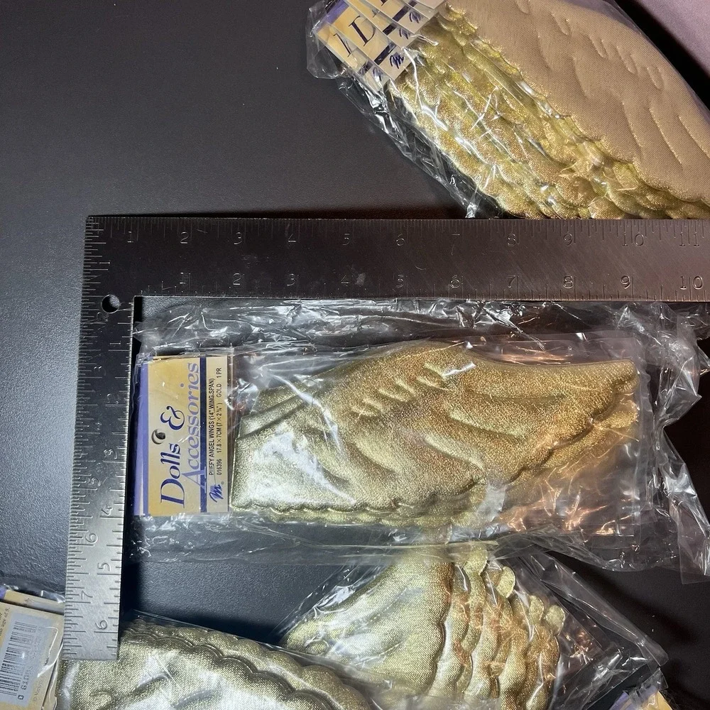 Lot of 5 Mangelsen's Puffy Angel Wings‎ Gold 14